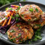 Thai Tuna Patties with Cilantro Cabbage Slaw