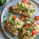 Mediterranean White Bean Tuna Salad Toasts