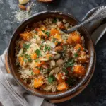 Quinoa with Butternut Squash, Almonds, and Parmesan Cheese
