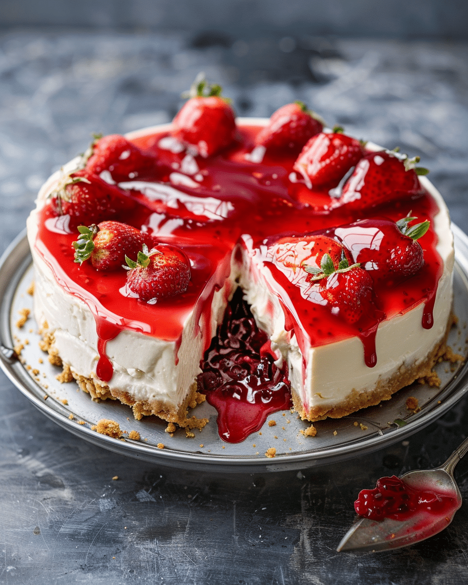 Strawberry Jelly Cheesecake