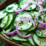 Traditional Ukrainian Easy Cucumber Salad with Vinegar