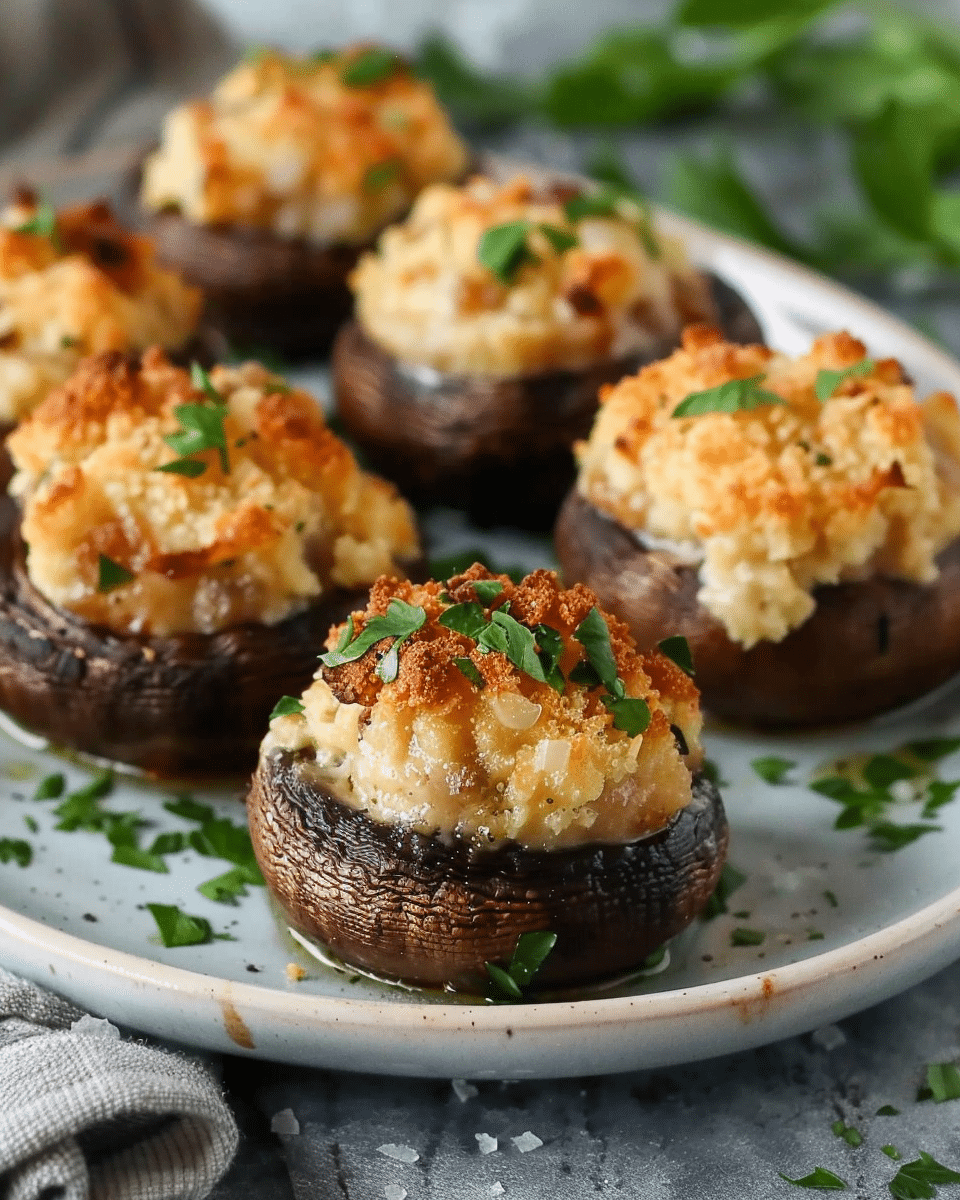 Air Fryer Copycat Red Lobster Stuffed Mushrooms