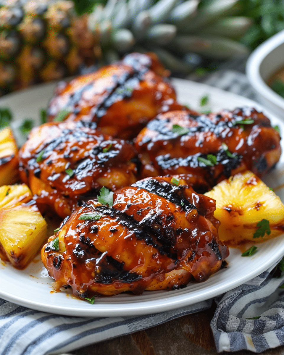 Pineapple BBQ Chicken with Pineapple
