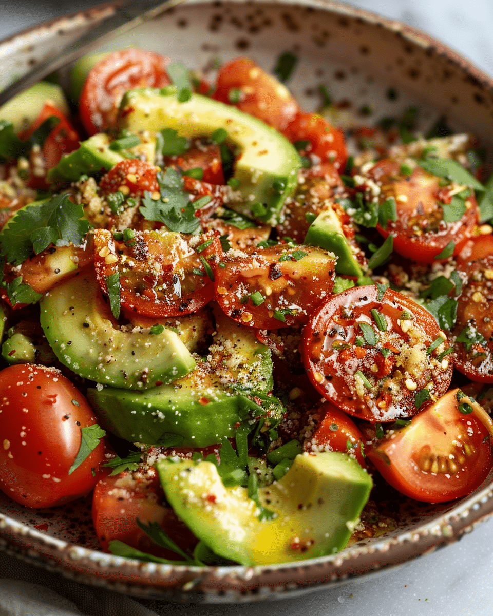 Tomato Avocado Salad with Dukkah Seasoning