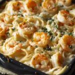 Shrimp Fettuccine Alfredo Pasta Bake