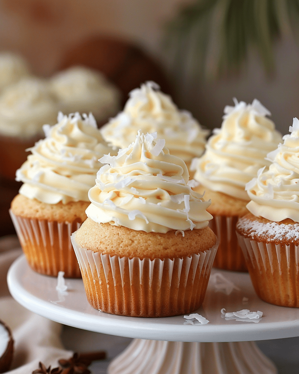 Cupcakes with Coconut Cream Cheese Buttercream