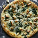 Roasted Garlic, Chicken and Spinach White Pizza