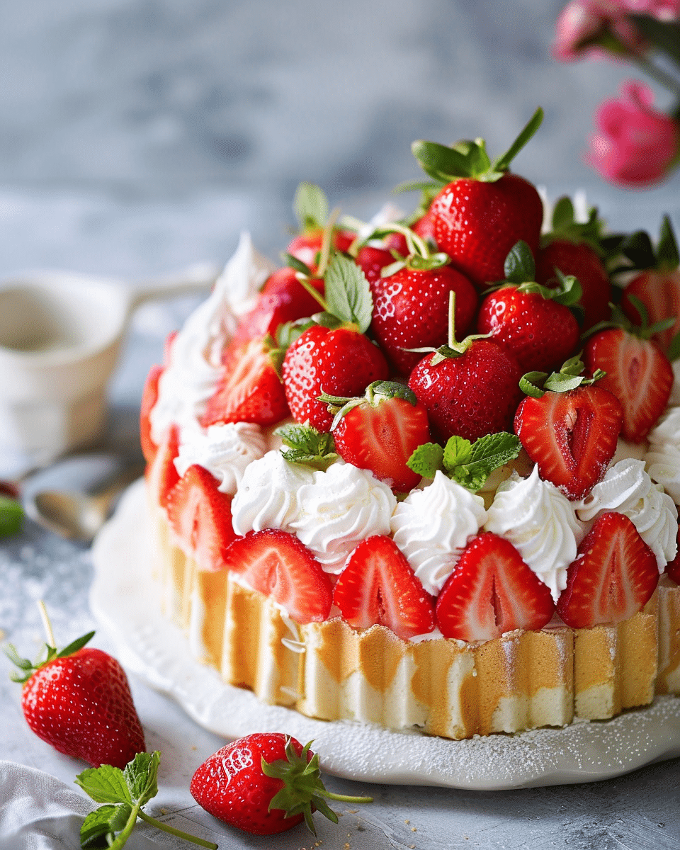 Strawberry Charlotte Cake