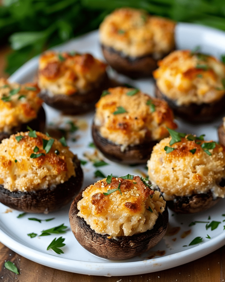 Air Fryer Copycat Red Lobster Stuffed Mushrooms