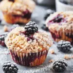 Blackberry Muffins with a Cinnamon Crumble Recipe