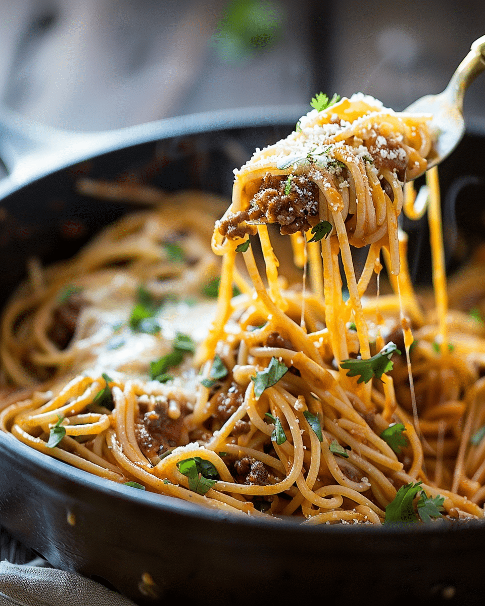 Cheesy Taco Spaghetti