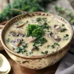 Creamy Mushroom Kale Turkey Soup