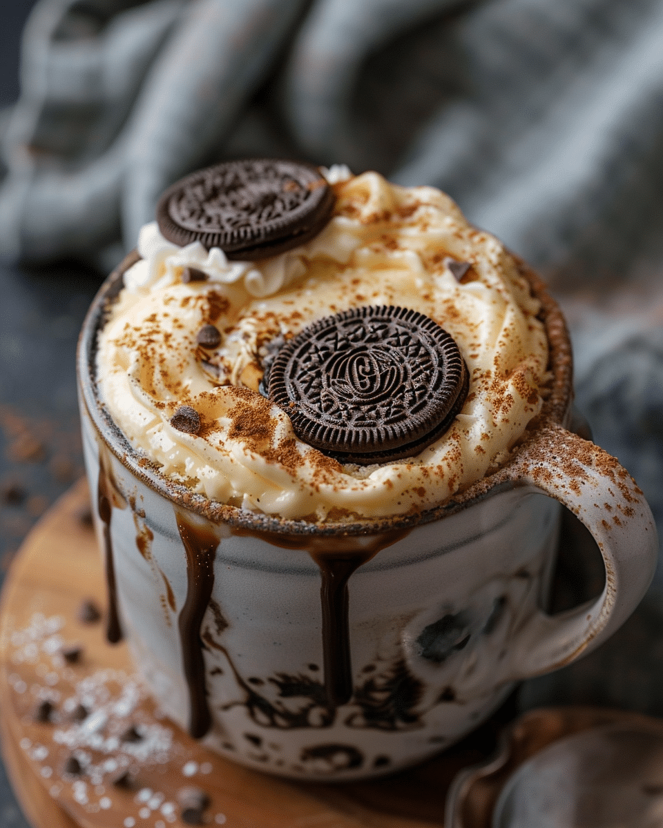 3 Ingredient Molten Golden Oreo Mug Cake