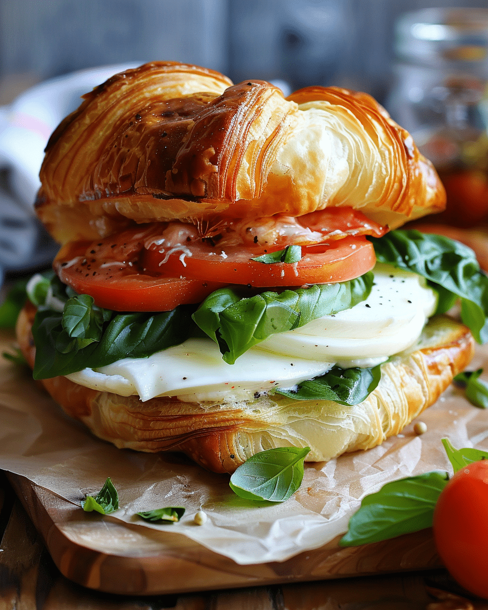 Caprese Croissant Breakfast Sandwich Recipe