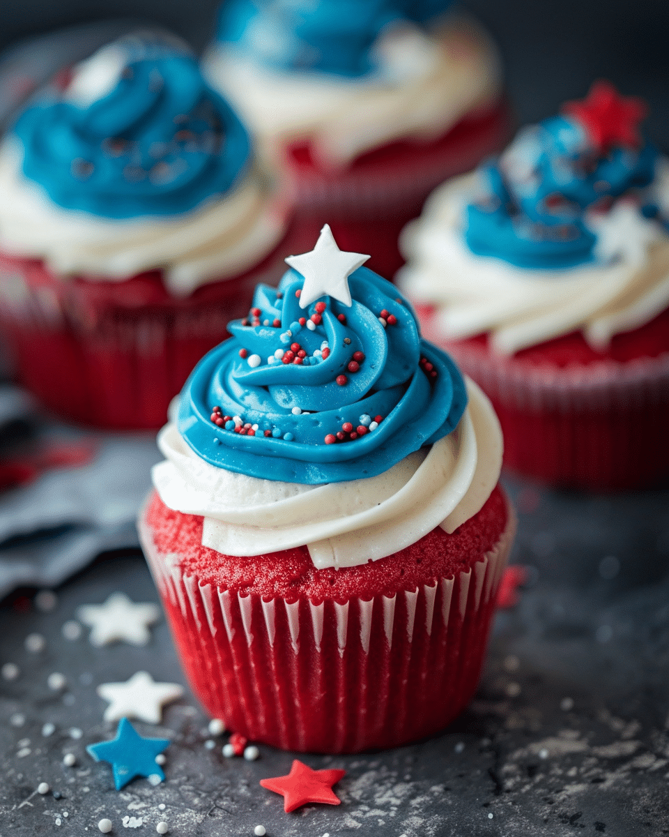Red White and Blue Cupcakes