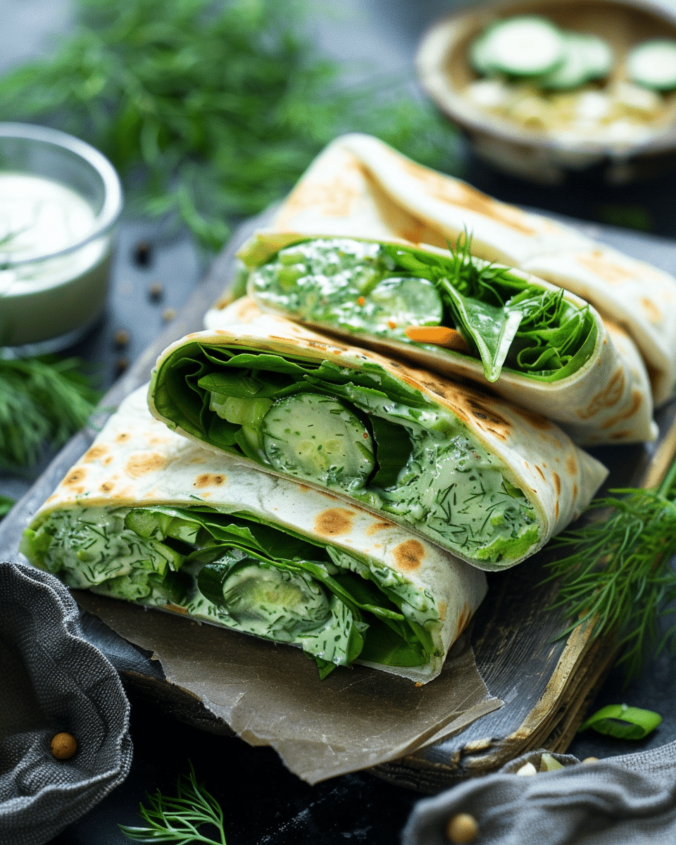 Veggie Wraps with Jalapeño Dill Sauce