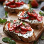 Marinated Goat Cheese and Strawberry Crostini Recipe