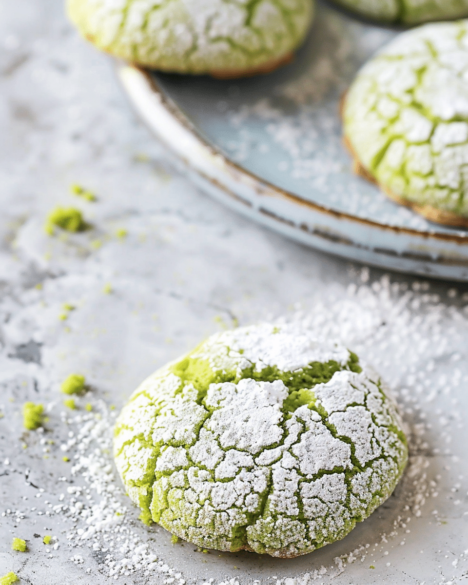 Matcha Crinkle Cookies