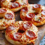 Baked Homemade Pepperoni Pizza Bagels Recipe