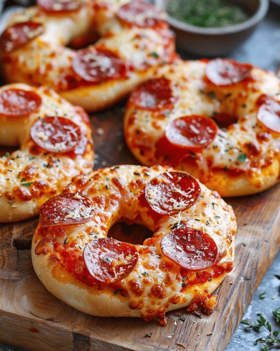 Baked Homemade Pepperoni Pizza Bagels Recipe