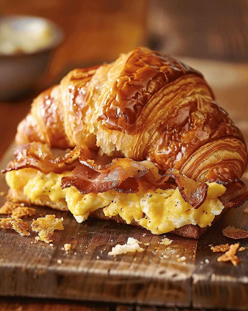 Maple-Dijon Breakfast Croissant Sandwiches Recipe
