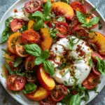 Tomato, Peach, and Burrata Salad
