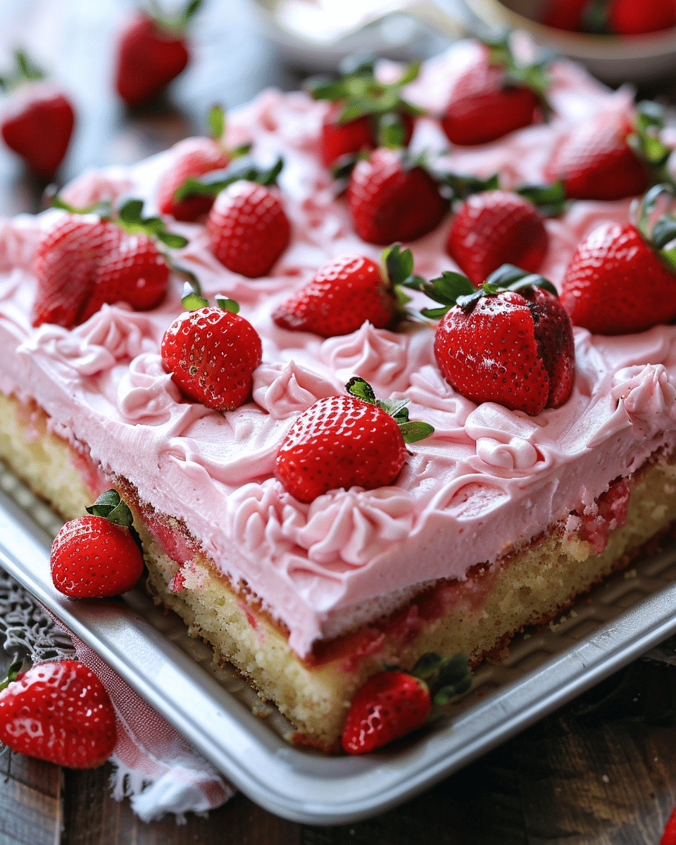 Fresh Strawberry Sheet Cake