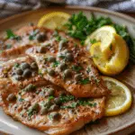 Rose Veal Scallopini Recipe with Lemon and Capers