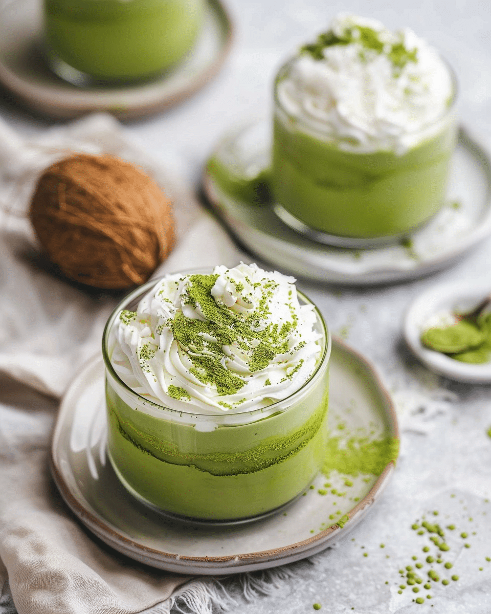 Coconut Matcha Pudding