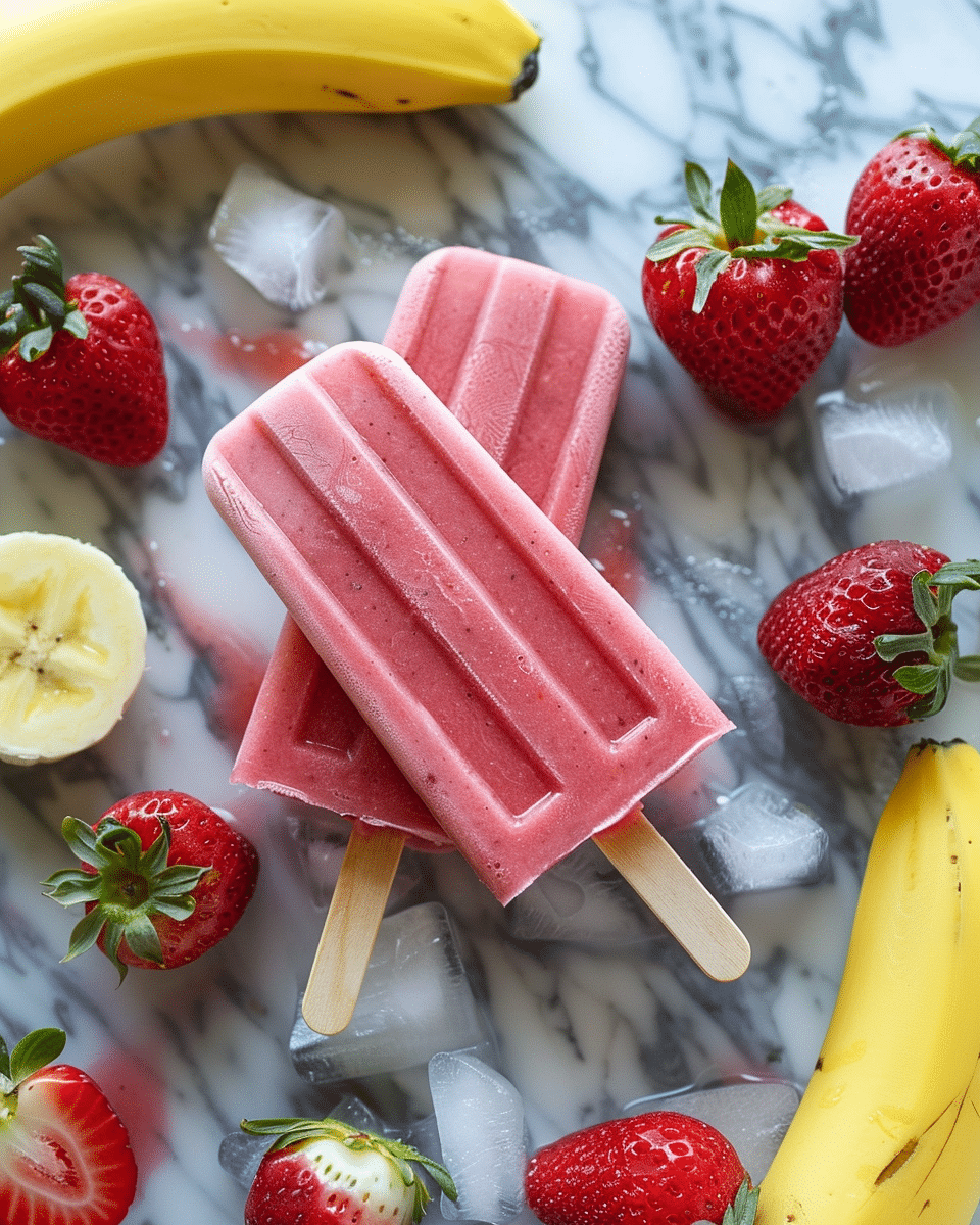 Strawberry Banana Popsicle