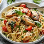 Charred Tomato Basil Chicken Florentine Pasta