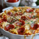 Pepperoni Pierogy Pizza Casserole