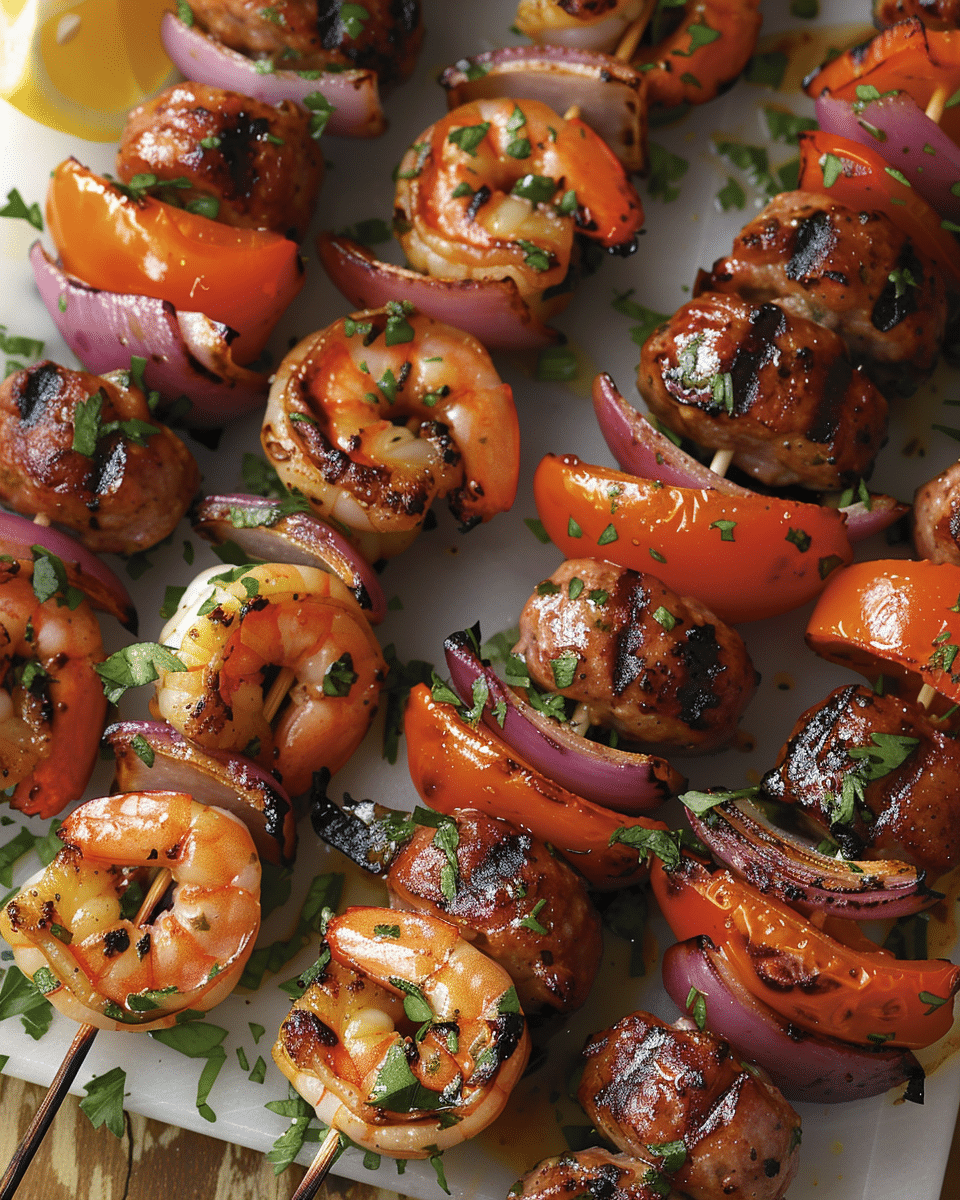 Sausage and Shrimp Kabobs