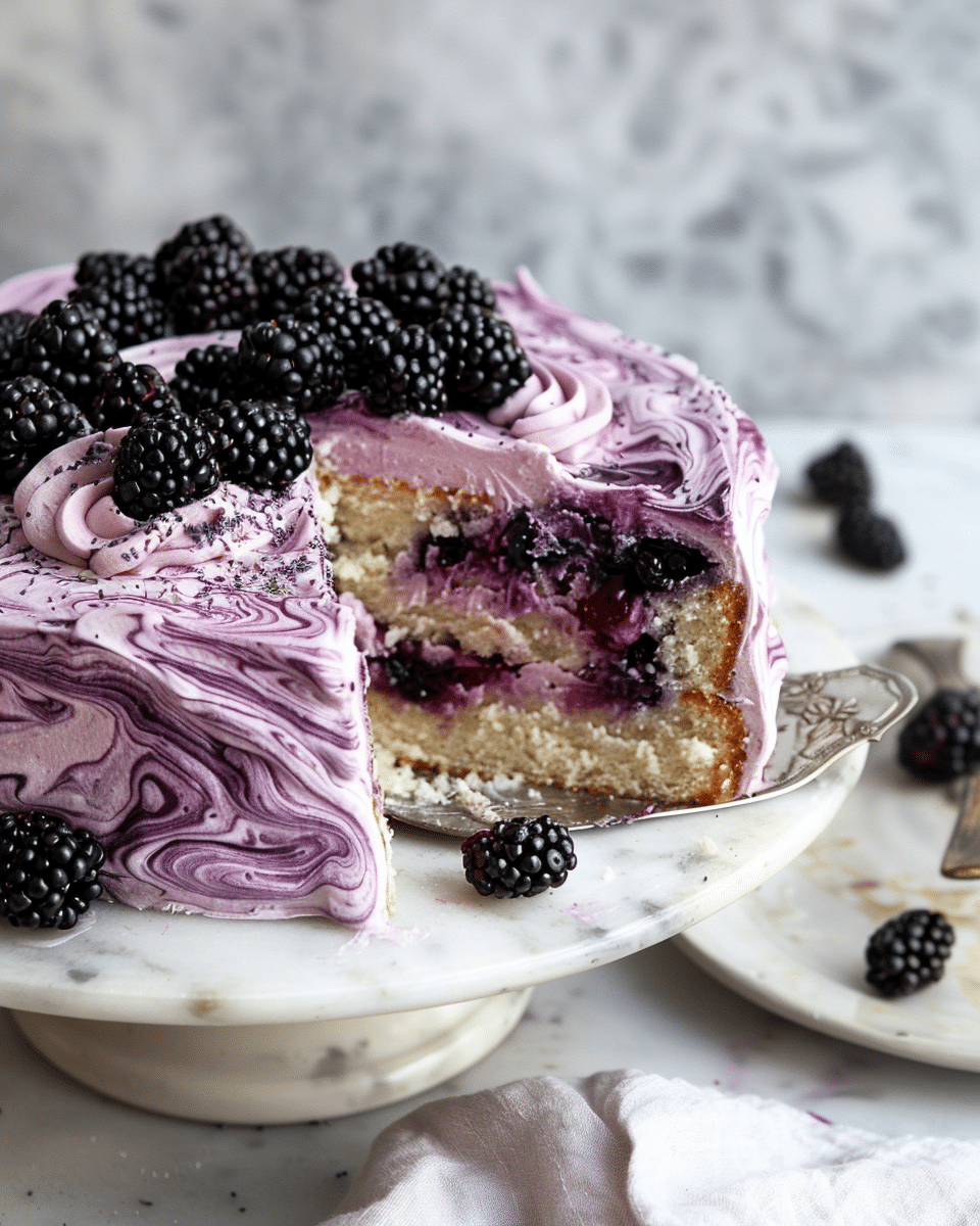 Swirled Blackberry Lavender Sheet Cake