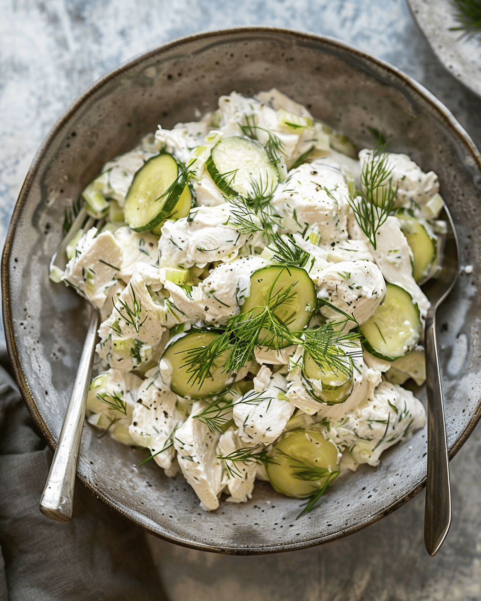 Dill Pickle Salt and Vinegar Chicken Salad