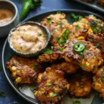 Jalapeño Garlic Corn Fritters with Chipotle Aioli