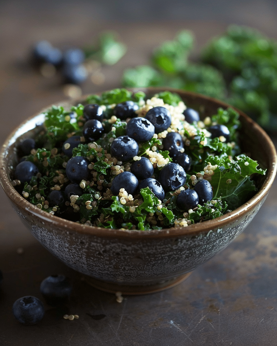 Kale Quinoa Salad with Blueberries Recipe