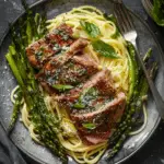 Veal Saltimbocca with Roasted Asparagus & Pasta