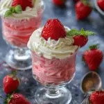 Strawberry Mousse Jello Parfait