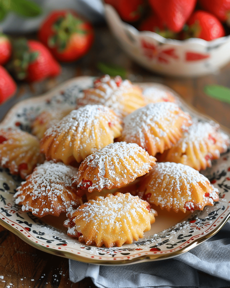 Strawberry White Chocolate Madeleines