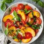 Tomato Peach Caprese with Brown Butter
