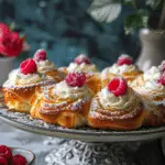 Raspberry Lemon Brioche Rolls with Whipped Ricotta Cream