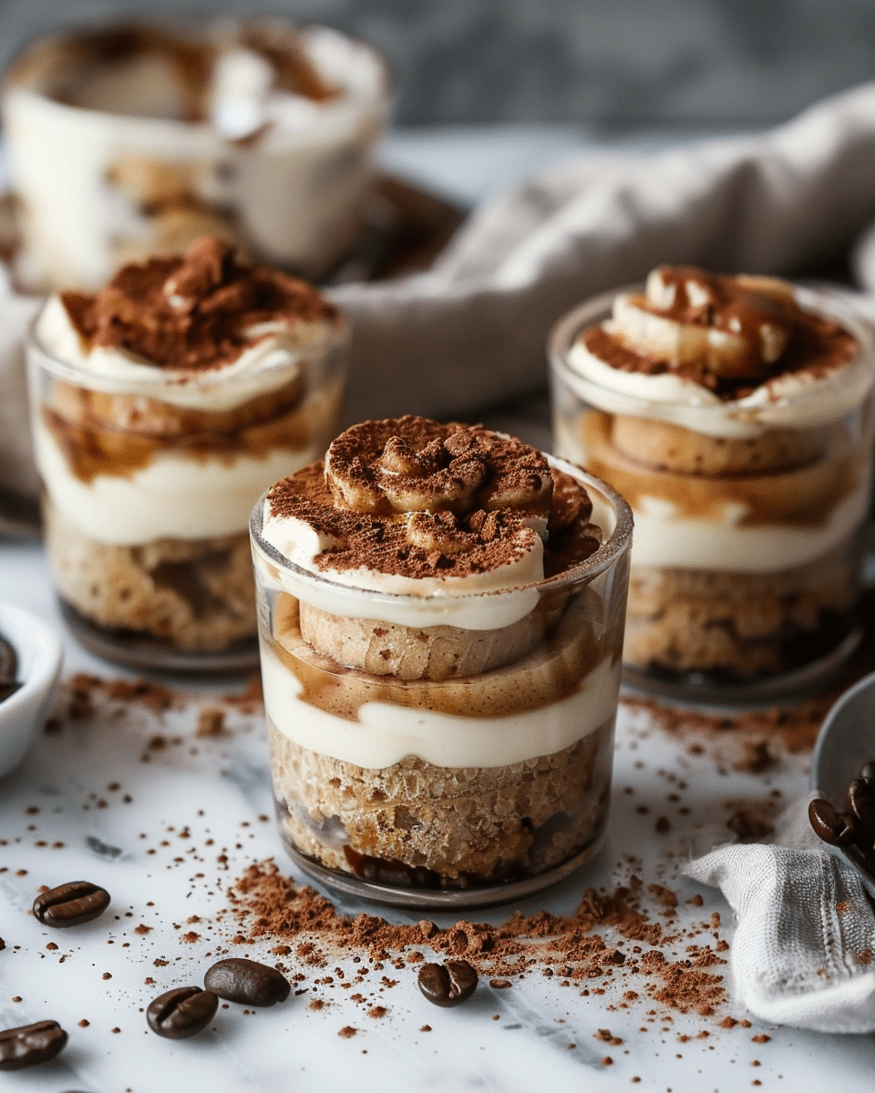 Caramelized Banana Espresso Tiramisu Cups Recipe
