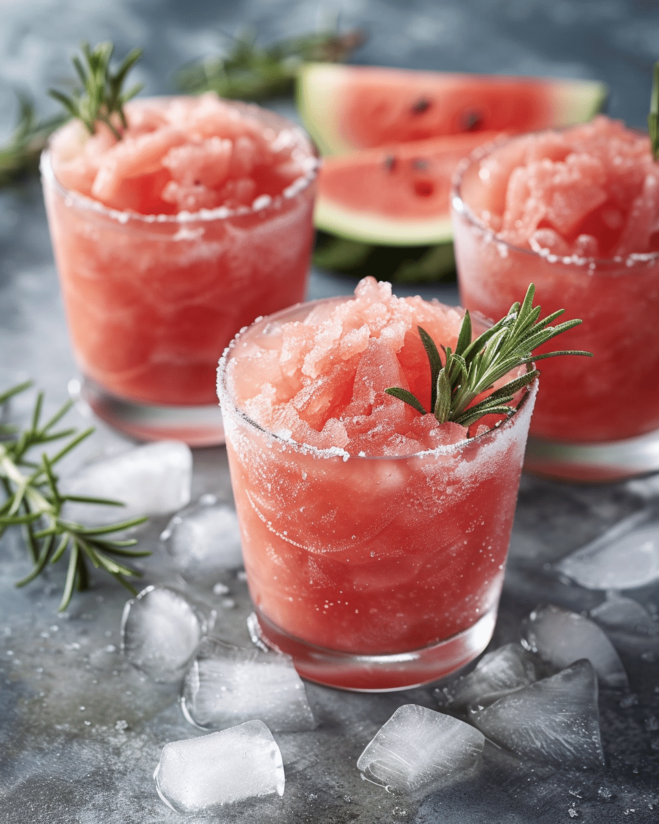 Frosted Watermelon Rosemary Frosé