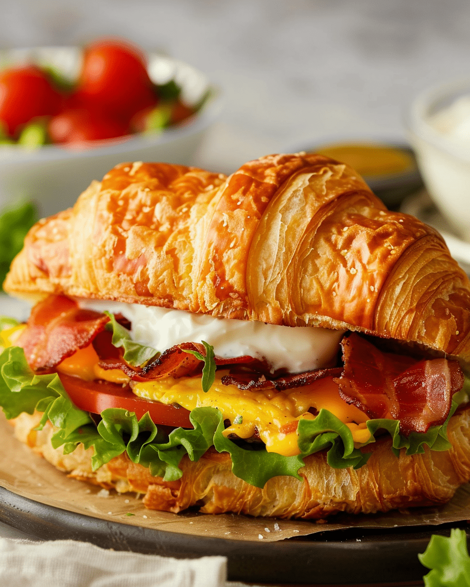 BLT Croissant Breakfast Sandwich Recipe