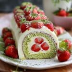 Strawberry Matcha Roll Cake