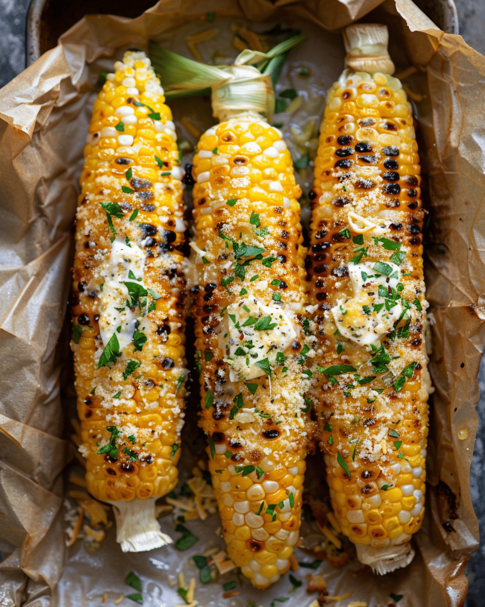 Parmesan Corn on the Cob with Smoky Garlic Parmesan Butter