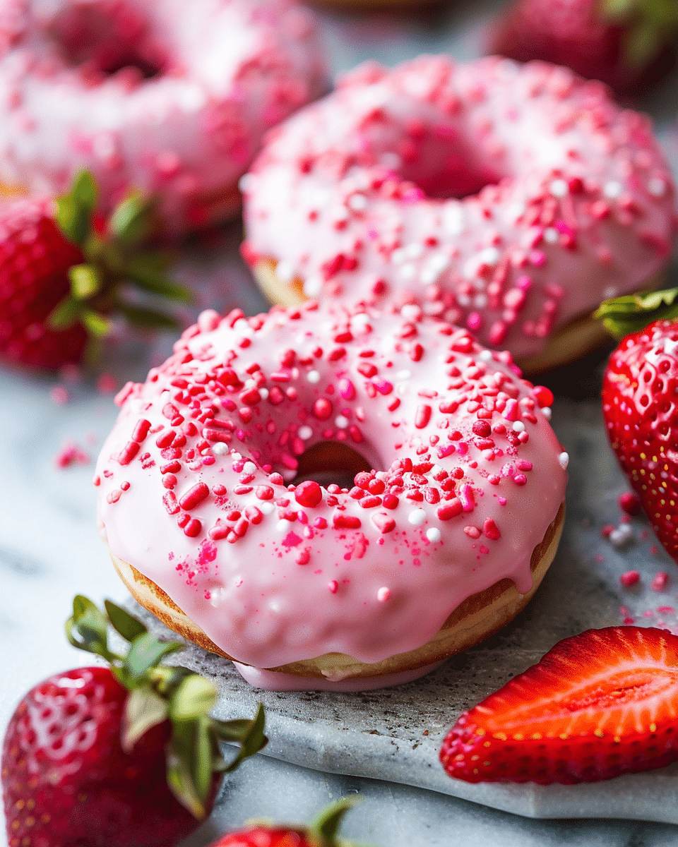 Air Fryer Strawberry Donuts