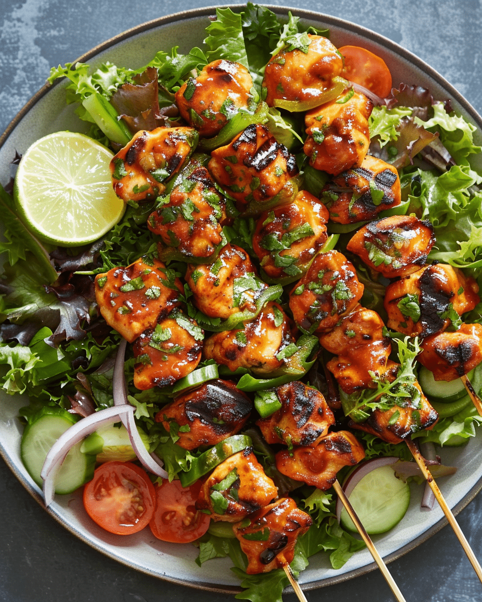 BBQ Chicken Skewer Salad