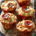 Garlic Butter Pepperoni Pizza Muffins
